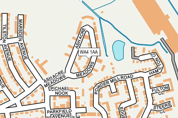 WA4 1AA map - OS OpenMap – Local (Ordnance Survey) WA4 1AA map - OS OpenMap – Local (Ordnance Survey)