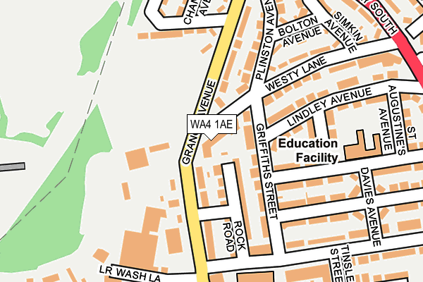 WA4 1AE map - OS OpenMap – Local (Ordnance Survey) WA4 1AE map - OS OpenMap – Local (Ordnance Survey)
