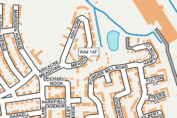 WA4 1AF map - OS OpenMap – Local (Ordnance Survey) WA4 1AF map - OS OpenMap – Local (Ordnance Survey)
