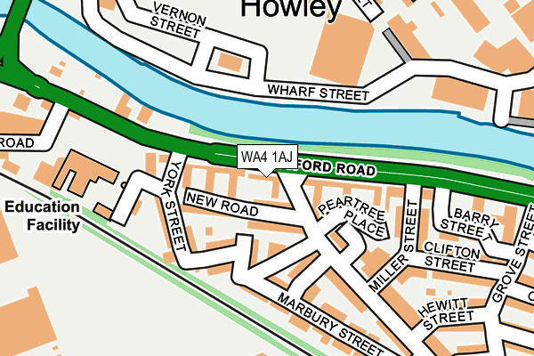 WA4 1AJ map - OS OpenMap – Local (Ordnance Survey) WA4 1AJ map - OS OpenMap – Local (Ordnance Survey)