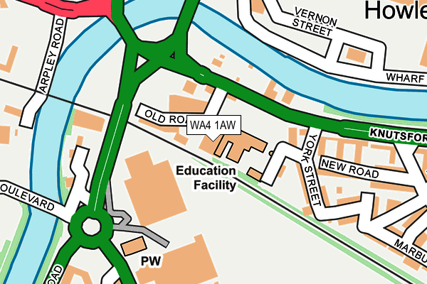 WA4 1AW map - OS OpenMap – Local (Ordnance Survey) WA4 1AW map - OS OpenMap – Local (Ordnance Survey)