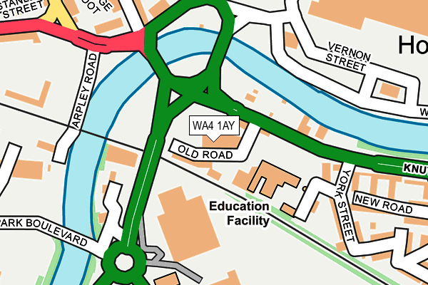 WA4 1AY map - OS OpenMap – Local (Ordnance Survey) WA4 1AY map - OS OpenMap – Local (Ordnance Survey)