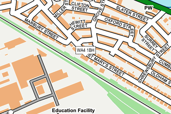WA4 1BH map - OS OpenMap – Local (Ordnance Survey) WA4 1BH map - OS OpenMap – Local (Ordnance Survey)