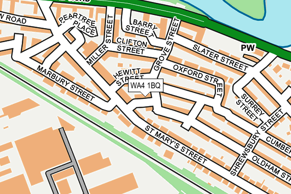 WA4 1BQ map - OS OpenMap – Local (Ordnance Survey) WA4 1BQ map - OS OpenMap – Local (Ordnance Survey)