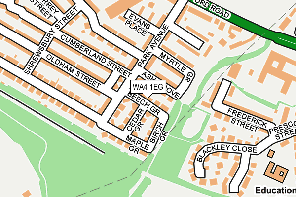 WA4 1EG map - OS OpenMap – Local (Ordnance Survey) WA4 1EG map - OS OpenMap – Local (Ordnance Survey)