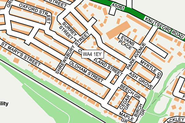 WA4 1EY map - OS OpenMap – Local (Ordnance Survey) WA4 1EY map - OS OpenMap – Local (Ordnance Survey)