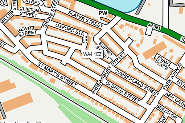 WA4 1EZ map - OS OpenMap – Local (Ordnance Survey) WA4 1EZ map - OS OpenMap – Local (Ordnance Survey)