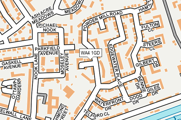 WA4 1GD map - OS OpenMap – Local (Ordnance Survey) WA4 1GD map - OS OpenMap – Local (Ordnance Survey)