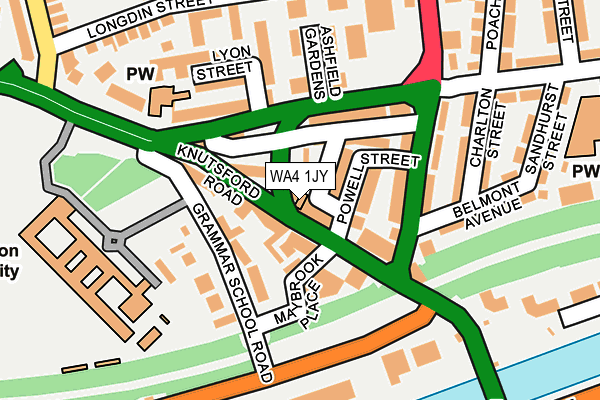 WA4 1JY map - OS OpenMap – Local (Ordnance Survey) WA4 1JY map - OS OpenMap – Local (Ordnance Survey)