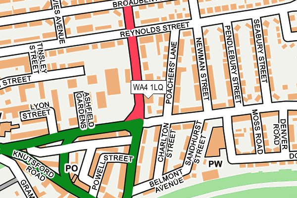 WA4 1LQ map - OS OpenMap – Local (Ordnance Survey) WA4 1LQ map - OS OpenMap – Local (Ordnance Survey)