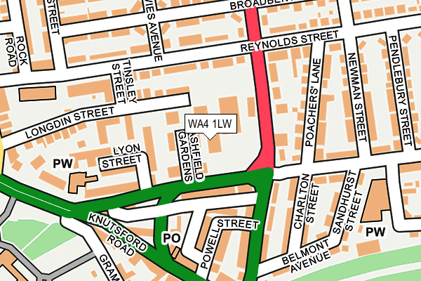 WA4 1LW map - OS OpenMap – Local (Ordnance Survey) WA4 1LW map - OS OpenMap – Local (Ordnance Survey)