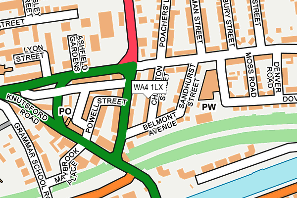 WA4 1LX map - OS OpenMap – Local (Ordnance Survey) WA4 1LX map - OS OpenMap – Local (Ordnance Survey)