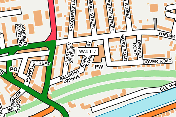 WA4 1LZ map - OS OpenMap – Local (Ordnance Survey) WA4 1LZ map - OS OpenMap – Local (Ordnance Survey)