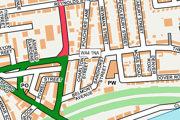 WA4 1NA map - OS OpenMap – Local (Ordnance Survey) WA4 1NA map - OS OpenMap – Local (Ordnance Survey)