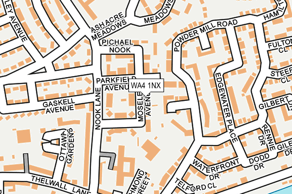 WA4 1NX map - OS OpenMap – Local (Ordnance Survey) WA4 1NX map - OS OpenMap – Local (Ordnance Survey)