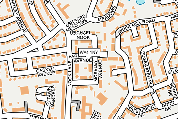 WA4 1NY map - OS OpenMap – Local (Ordnance Survey) WA4 1NY map - OS OpenMap – Local (Ordnance Survey)