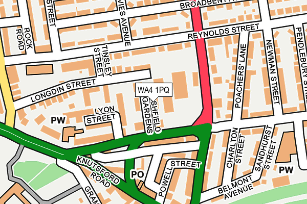 WA4 1PQ map - OS OpenMap – Local (Ordnance Survey) WA4 1PQ map - OS OpenMap – Local (Ordnance Survey)