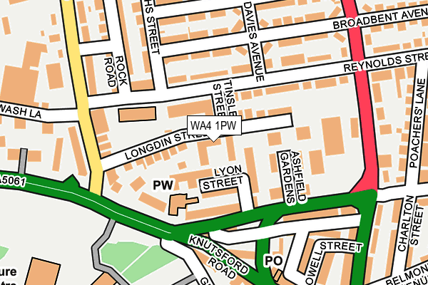 WA4 1PW map - OS OpenMap – Local (Ordnance Survey) WA4 1PW map - OS OpenMap – Local (Ordnance Survey)