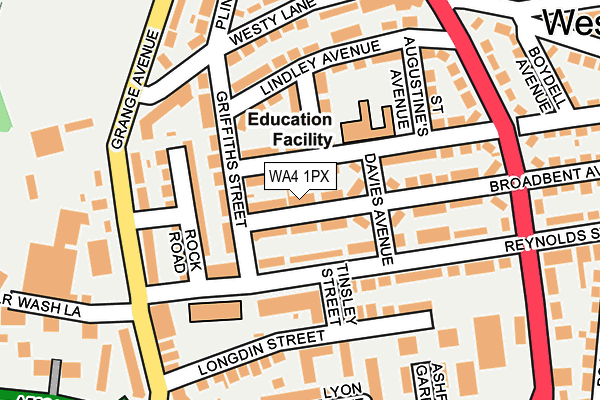 WA4 1PX map - OS OpenMap – Local (Ordnance Survey) WA4 1PX map - OS OpenMap – Local (Ordnance Survey)