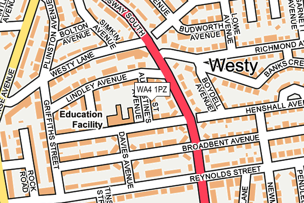 WA4 1PZ map - OS OpenMap – Local (Ordnance Survey) WA4 1PZ map - OS OpenMap – Local (Ordnance Survey)