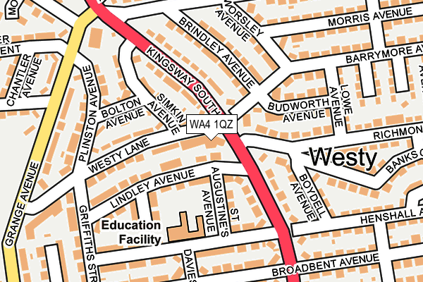 WA4 1QZ map - OS OpenMap – Local (Ordnance Survey) WA4 1QZ map - OS OpenMap – Local (Ordnance Survey)