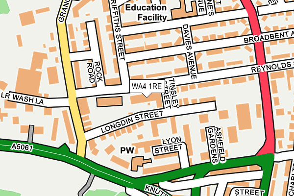 WA4 1RE map - OS OpenMap – Local (Ordnance Survey) WA4 1RE map - OS OpenMap – Local (Ordnance Survey)