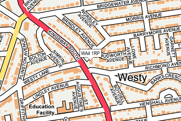 WA4 1RP map - OS OpenMap – Local (Ordnance Survey) WA4 1RP map - OS OpenMap – Local (Ordnance Survey)