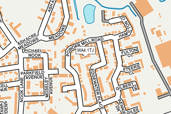 WA4 1TJ map - OS OpenMap – Local (Ordnance Survey) WA4 1TJ map - OS OpenMap – Local (Ordnance Survey)