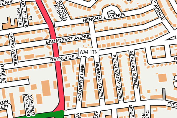 WA4 1TN map - OS OpenMap – Local (Ordnance Survey) WA4 1TN map - OS OpenMap – Local (Ordnance Survey)