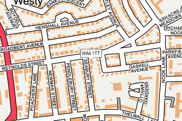WA4 1TT map - OS OpenMap – Local (Ordnance Survey) WA4 1TT map - OS OpenMap – Local (Ordnance Survey)
