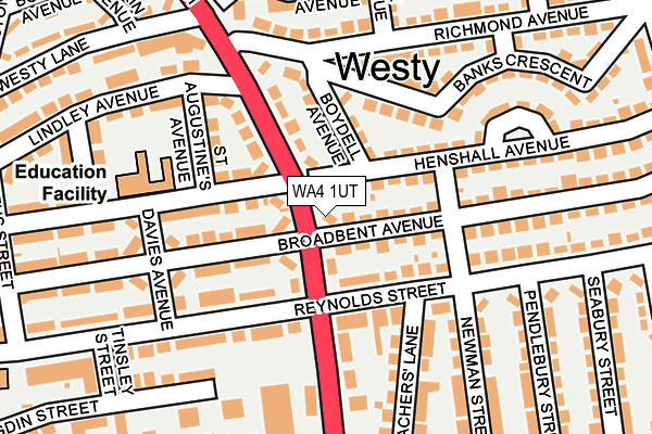 WA4 1UT map - OS OpenMap – Local (Ordnance Survey) WA4 1UT map - OS OpenMap – Local (Ordnance Survey)