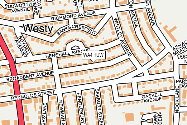 WA4 1UW map - OS OpenMap – Local (Ordnance Survey) WA4 1UW map - OS OpenMap – Local (Ordnance Survey)