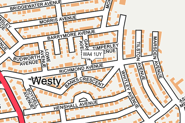 WA4 1UY map - OS OpenMap – Local (Ordnance Survey) WA4 1UY map - OS OpenMap – Local (Ordnance Survey)
