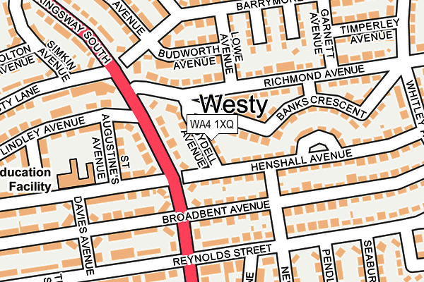 WA4 1XQ map - OS OpenMap – Local (Ordnance Survey) WA4 1XQ map - OS OpenMap – Local (Ordnance Survey)