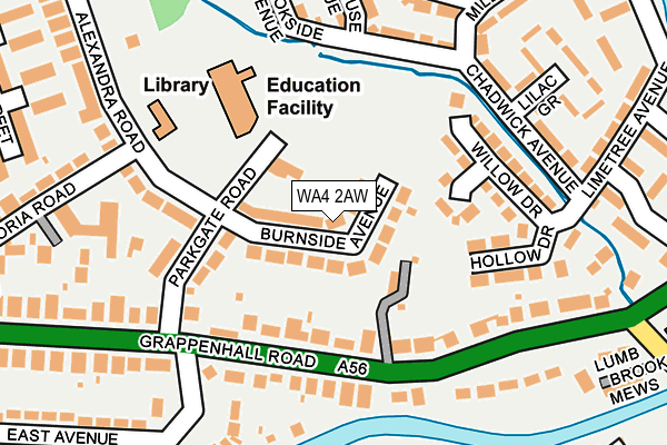 WA4 2AW map - OS OpenMap – Local (Ordnance Survey) WA4 2AW map - OS OpenMap – Local (Ordnance Survey)