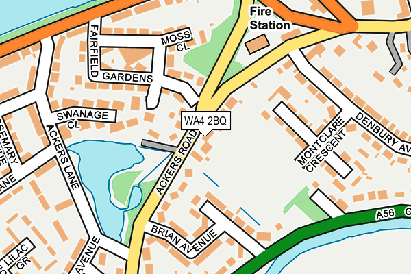 WA4 2BQ map - OS OpenMap – Local (Ordnance Survey) WA4 2BQ map - OS OpenMap – Local (Ordnance Survey)