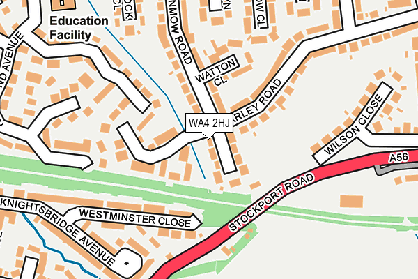 WA4 2HJ map - OS OpenMap – Local (Ordnance Survey) WA4 2HJ map - OS OpenMap – Local (Ordnance Survey)