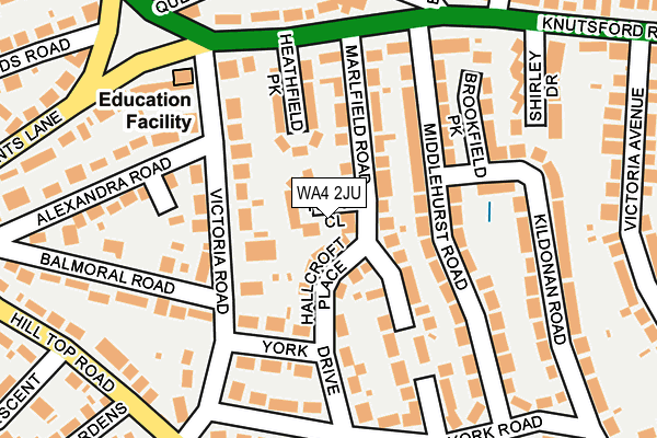 WA4 2JU map - OS OpenMap – Local (Ordnance Survey) WA4 2JU map - OS OpenMap – Local (Ordnance Survey)