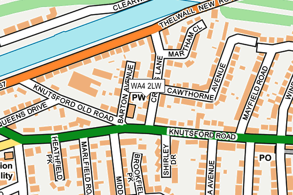WA4 2LW map - OS OpenMap – Local (Ordnance Survey) WA4 2LW map - OS OpenMap – Local (Ordnance Survey)