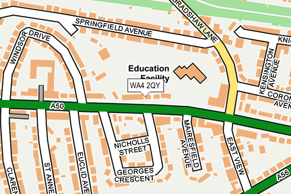 WA4 2QY map - OS OpenMap – Local (Ordnance Survey) WA4 2QY map - OS OpenMap – Local (Ordnance Survey)