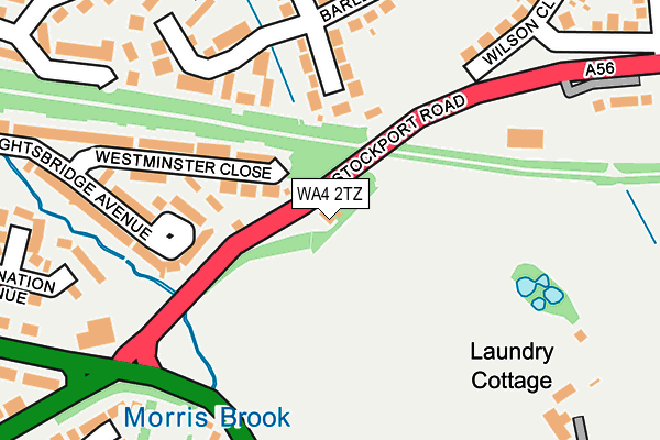 WA4 2TZ map - OS OpenMap – Local (Ordnance Survey) WA4 2TZ map - OS OpenMap – Local (Ordnance Survey)