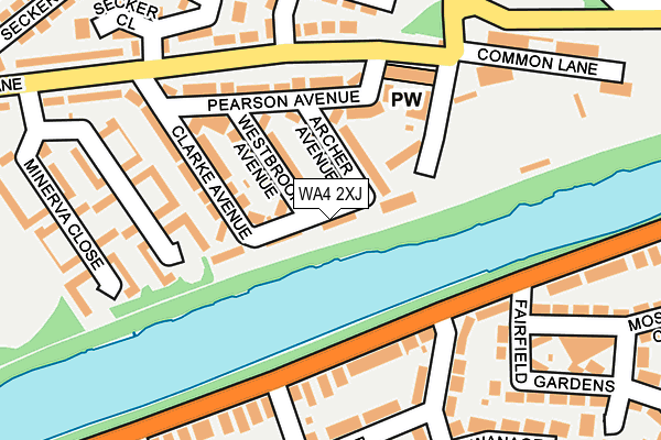 WA4 2XJ map - OS OpenMap – Local (Ordnance Survey)
