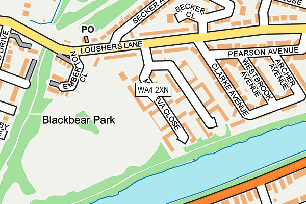 WA4 2XN map - OS OpenMap – Local (Ordnance Survey) WA4 2XN map - OS OpenMap – Local (Ordnance Survey)