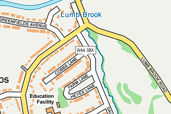 WA4 3BX map - OS OpenMap – Local (Ordnance Survey) WA4 3BX map - OS OpenMap – Local (Ordnance Survey)