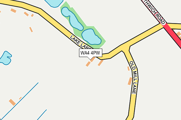 WA4 4PW map - OS OpenMap – Local (Ordnance Survey) WA4 4PW map - OS OpenMap – Local (Ordnance Survey)