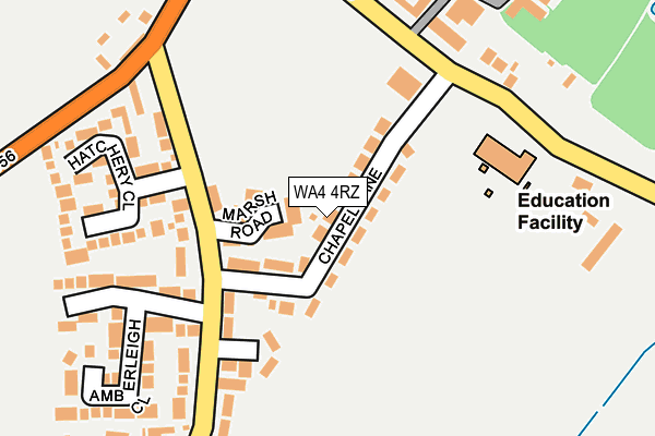 WA4 4RZ map - OS OpenMap – Local (Ordnance Survey) WA4 4RZ map - OS OpenMap – Local (Ordnance Survey)