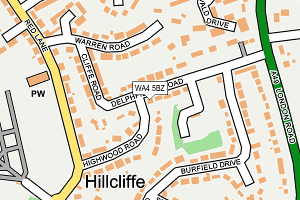 WA4 5BZ map - OS OpenMap – Local (Ordnance Survey) WA4 5BZ map - OS OpenMap – Local (Ordnance Survey)