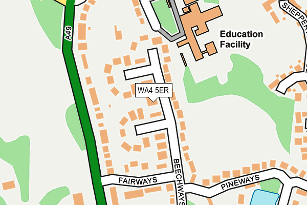 WA4 5ER map - OS OpenMap – Local (Ordnance Survey) WA4 5ER map - OS OpenMap – Local (Ordnance Survey)