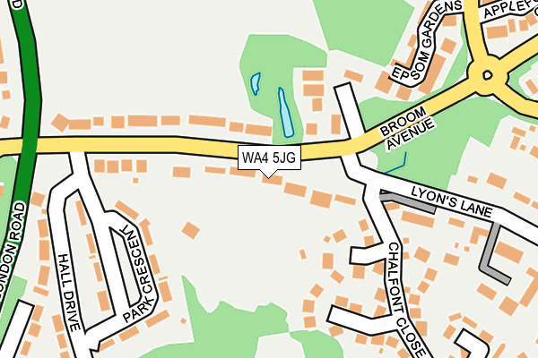 WA4 5JG map - OS OpenMap – Local (Ordnance Survey) WA4 5JG map - OS OpenMap – Local (Ordnance Survey)