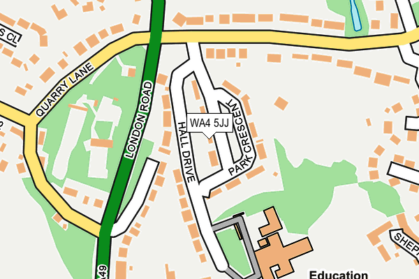 WA4 5JJ map - OS OpenMap – Local (Ordnance Survey) WA4 5JJ map - OS OpenMap – Local (Ordnance Survey)